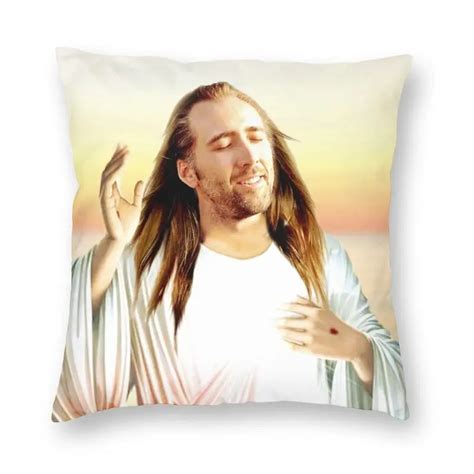 Luxury Nicolas Cage Throw Pillow Cover Home Decorative Custom Jesus