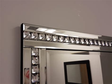 Buy Alma Crystal Glass Frame Silver Bevelled Wall Mirror 60cm X 90cm 24