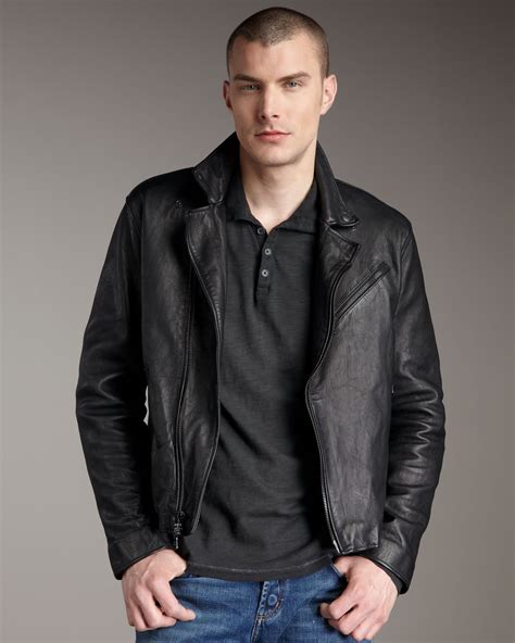 Lyst John Varvatos Leather Biker Jacket In Black For Men