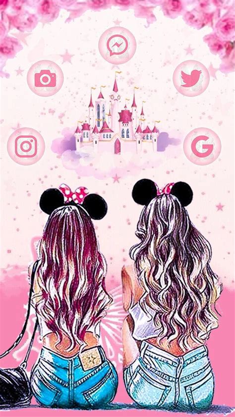 Bff Sisters Ever Wallpaper Pink Other Half Of The Best Friends Cute