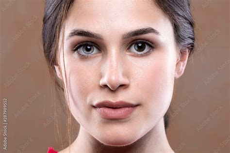 A Close Up Face Portrait Of A Beautiful Young Woman Suffering From