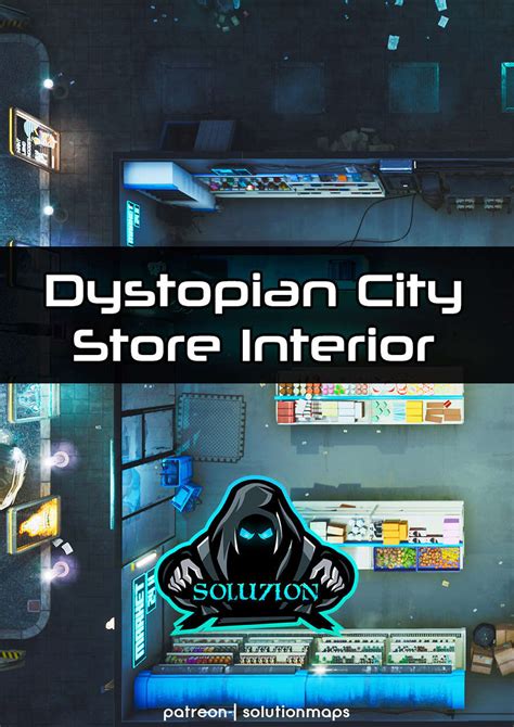 Dystopian City Store Interior 1080p Cyberpunk Animated Battle Map