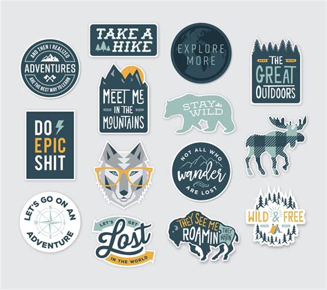 Your Choice Of 5 Five Mix And Match Wilderness Adventure Vinyl Sticker