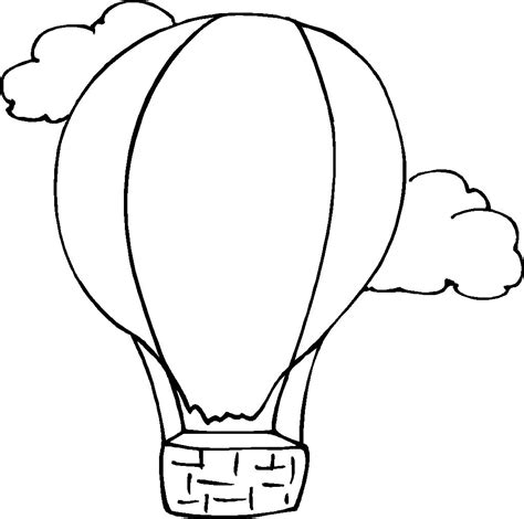 Each picture looks romantic, drawing a huge ball with a small basket against the background of blue sky and clouds provokes the imagination and creative imagination of the child. Hot Air Balloon Coloring Pages - Kidsuki
