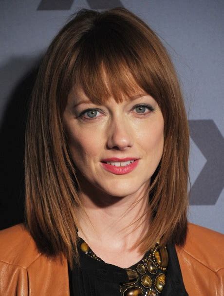 Medium length hairstyles are everywhere at the moment, and aren't going anywhere this year. Medium straight hairstyles with bangs