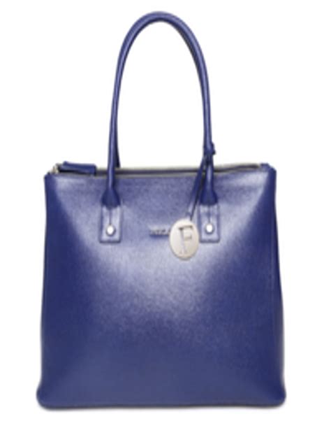 Buy Furla Blue Textured Leather Handbag Handbags For Women 1335280