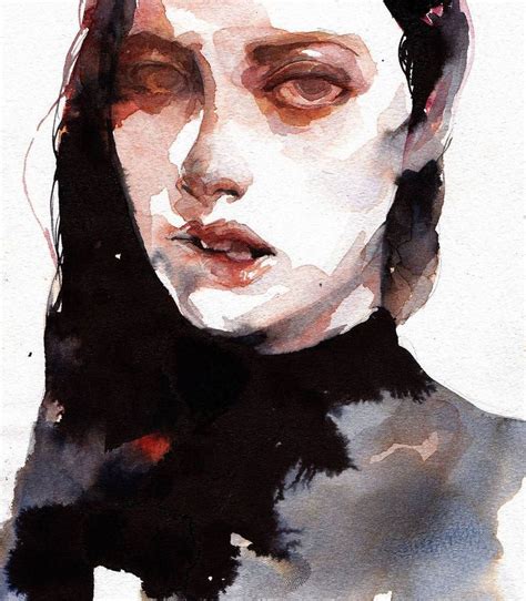 A Watercolor Painting Of A Womans Face