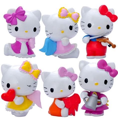 Buy 6pcsset 6cm Hello Kitty Cute Action Figures Anime Pvc Brinquedos