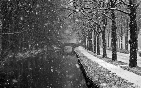 Photography Water Monochrome Landscape Nature River Snow Trees Winter Bridge Wallpapers
