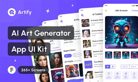 Artify Ai Art Generator App Ui Kit Figma Community