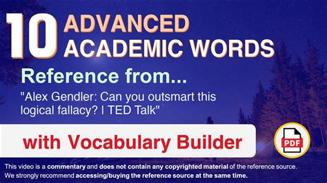 10 Advanced Academic Words Ref From Alex Gendler Can You Outsmart