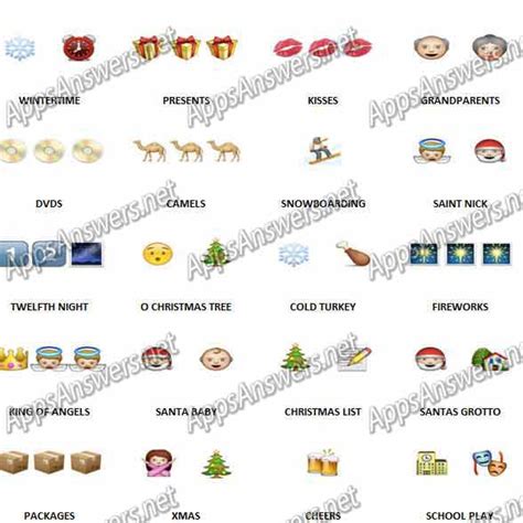 100 Pics Christmas Emoji Level 21 Level 40 Answers Apps Answers Net
