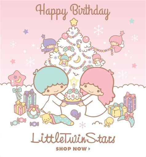Merry Christmas And Happy Birthday Little Twin Stars Little Twin