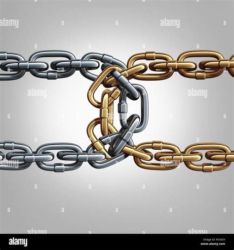Unity Chain Connected Concept As Two Different Groups Of Chains Tied