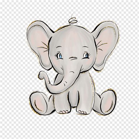 Baby Elephant Cuteness Drawing Watercolor Painting Infant Baby
