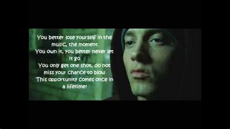 Eminem Lose Yourself Lyrics Eminem Lose Yourself Song Lyrics Poster