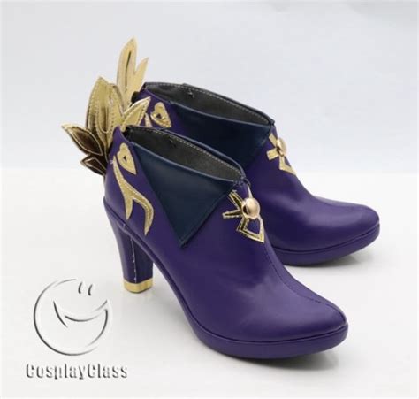 genshin impact keqing purple cosplay shoes cosplayclass
