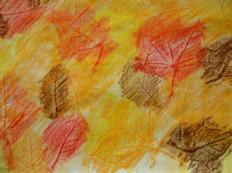 Acorn Pies Watercolor Pastel Leaf Frottage