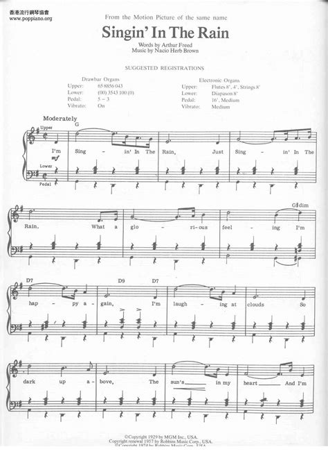 Frank Sinatra Singing In The Rain Sheet Music Pdf Free Score Download