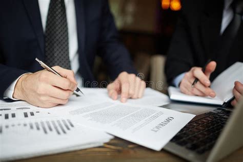 Successful Business People Signing Contract Stock Photo Image Of Male