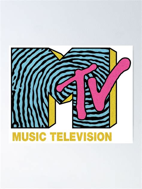 Colorful Mtv Music Television Classic 80s Logo Thumbprint Poster
