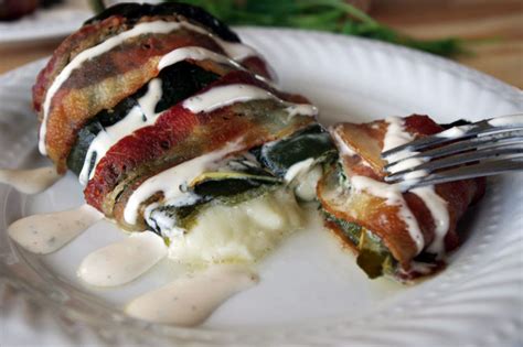 Cream Cheese Stuffed Poblano Peppers Wrapped Bacon