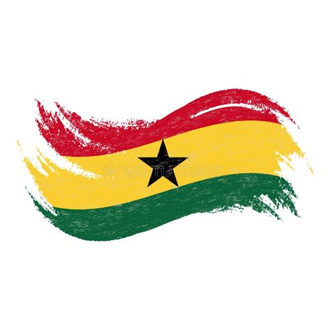National Flag Of Ghana Designed Using Brush Strokes Isolated On A White Background Vector
