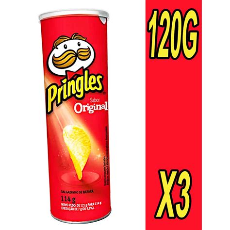 Batata Pringles Original 114g Salgadinho Pringles Kit C3 Embaleme