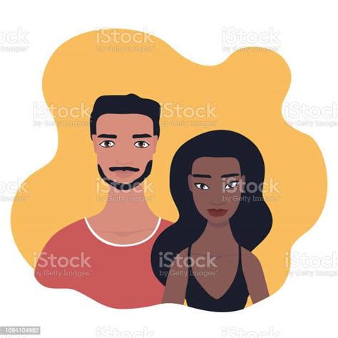 mixed race couple portrait multi racial relationship concept stock illustration download image