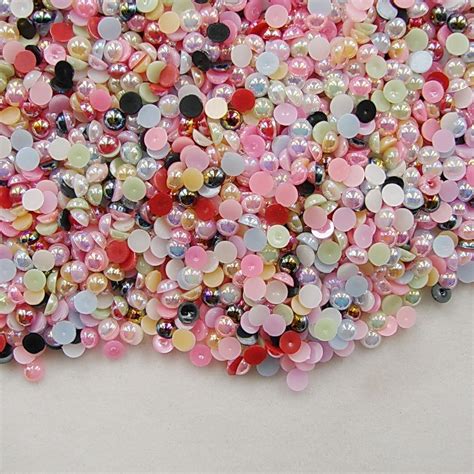 Buy 1000pcs Ab Colors Mix Color Abs Half Round Imitation Pearls Beadspearls