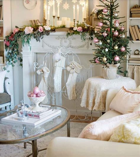 Holiday Home Tour Rosie Rose Chic Chic Christmas Decor Shabby Chic