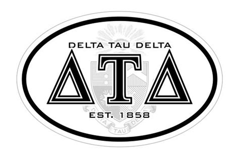Delta Tau Delta Oval Crest Shield Bumper Sticker Closeout Greek Gear
