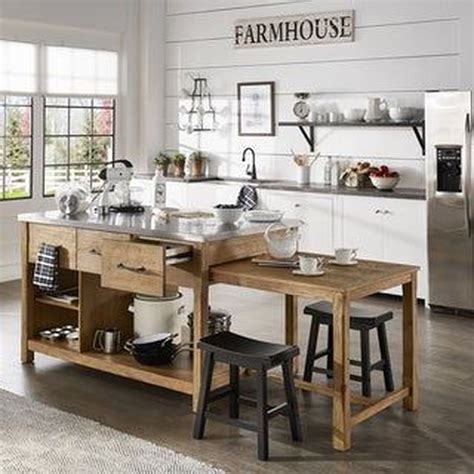 34 Stunning Farmhouse Kitchen Island Design Ideas Hmdcrtn