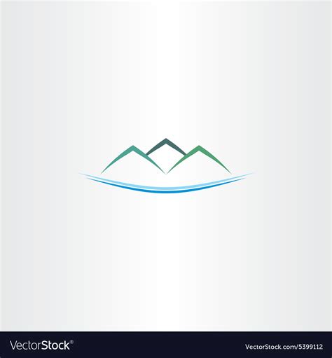 Sea And Mountains Island Logo Icon Royalty Free Vector Image