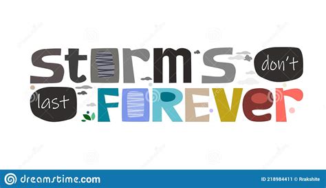 Storms Don`t Last Forever Inspiring Words Affirmation Colourful Vector