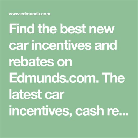 Best New Car Rebates And Incentives