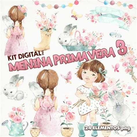 Kit Digital Menina Primavera 3 Pague 1 Leve 5 No Elo7 Criativa