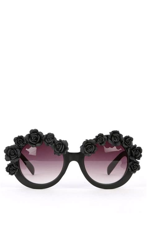 Rose Baroque Sunglasses Black Flower Sunglasses Black Rose Fashion Tips For Women