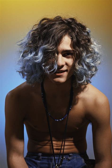Bleached Curly Hair Men Fashion Style