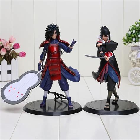 Lot De 2 Figurines 17cm Anime Naruto Uchiha Madara Uchiha Sasuke Pvc