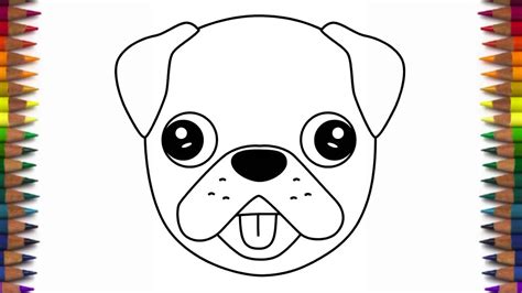 Learn how to easily draw a dog face in a simple step by step guide. How to draw a cute dog emoji pug quick and easy step by ...