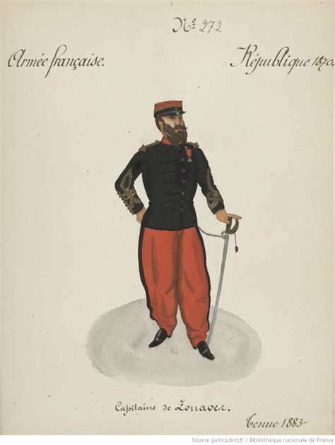Capitaine De Zouaves 1883 France Militaire Francais Uniformes