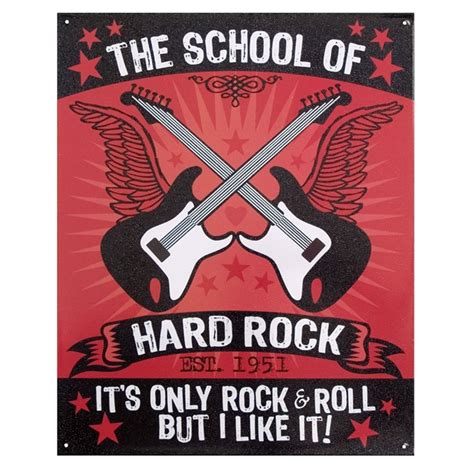 School Of Hard Rock Metal Sign At The Music Stand