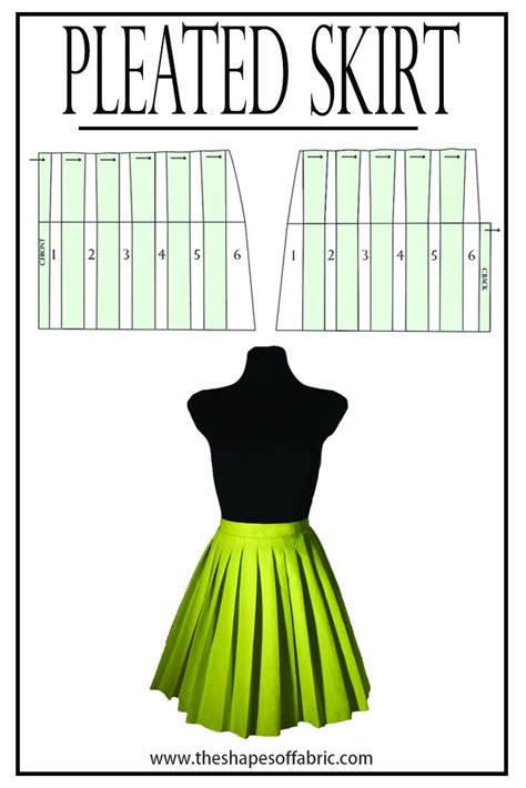 The Pleated Skirt Sewing Pattern Is Shown