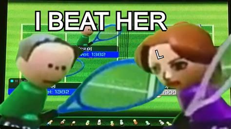 I Finnaly Beat Elisa In Wii Sports Tennis Fun With Wii Youtube