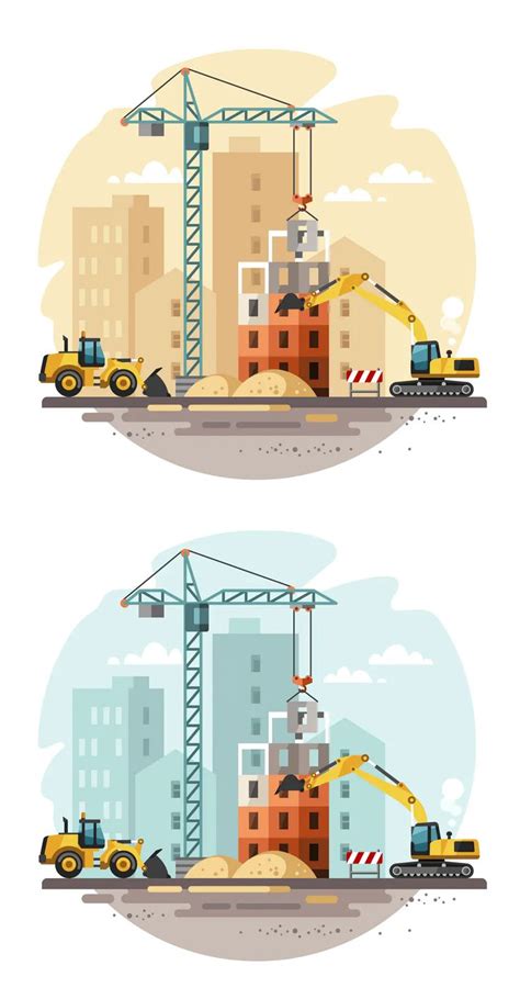 Building Construction Site Vector Illustration Construction Images