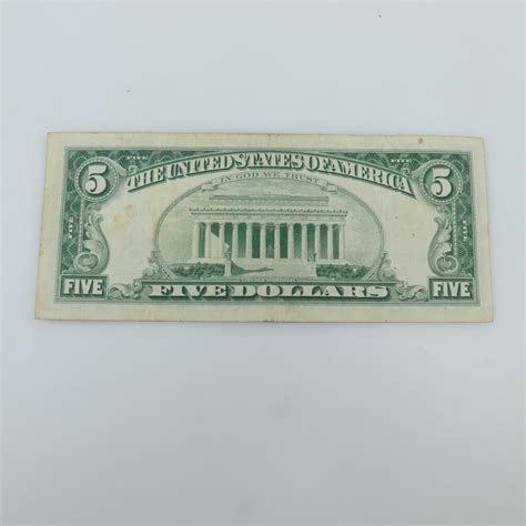 1963 United States Note 5 Dollar Bill Property Room