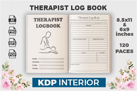 Therapist Log Book Journal Planner Kdp Graphic By Designersuruj · Creative Fabrica