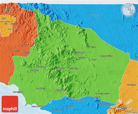 See the map and more useful information of negeri sembilan. Political 3D Map of Negeri Sembilan