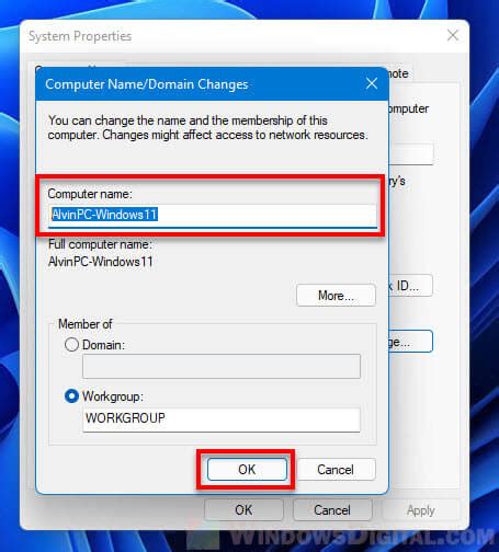 How To Change Computer Name Or Workgroup In Windows 11